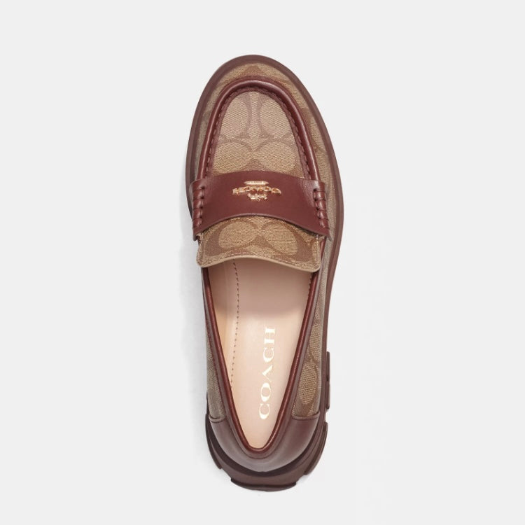 Coach Zapatos Ruthie Loafer Café con Signature Canvas *bajo pedido*