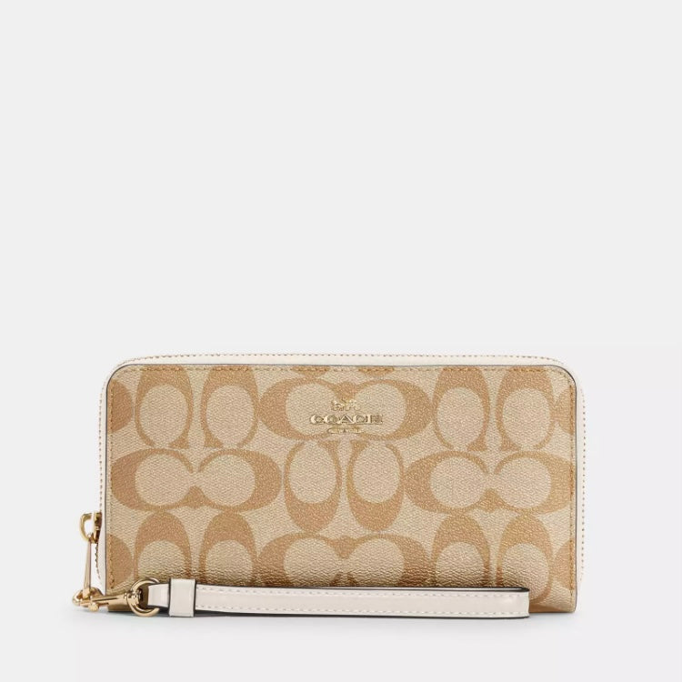 Coach Cartera Long Zip Around en Signature Canvas *bajo pedido*