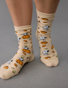 AE Peanuts Fall Pumpkin Crew Socks *en existencia*