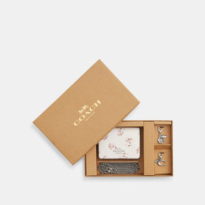 Coach Cartera Mini Con Cadena Boxed Set Flores *bajo pedido*