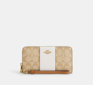 Coach Cartera Long Zip Around en Signature Canvas *bajo pedido*