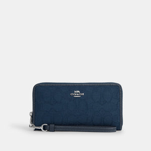 Coach Cartera Zip Around Wristlet Grande Signature Canvas *bajo pedido*