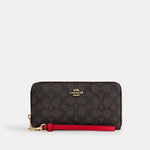 Coach Cartera Zip Around Wristlet Grande Signature Canvas *bajo pedido*