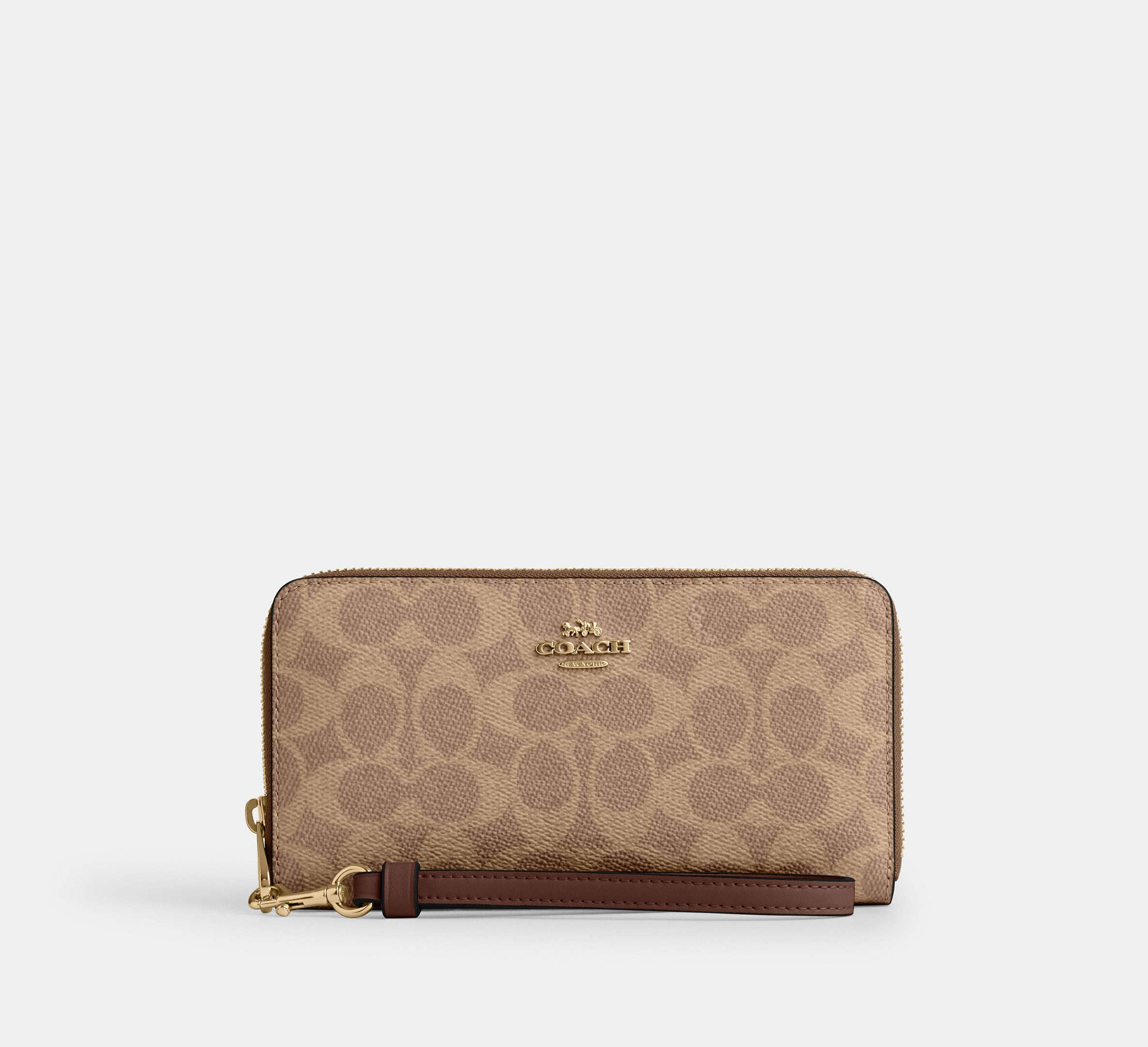 Coach Cartera Long Zip Around en Signature Canvas *bajo pedido*