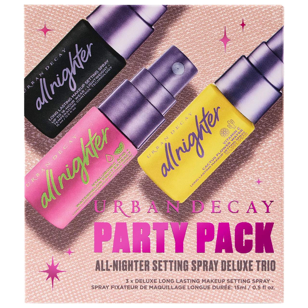 Urban Decay Mini Party Pack All Nighter Setting Spray Trio *bajo pedido*