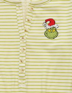 AE Grinch Striped Plush Romper *bajo pedido*