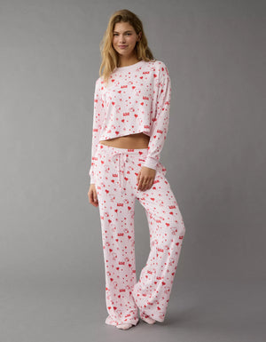 AE Snoopy Valentine's Day Plush Pants PJ Set *bajo pedido*