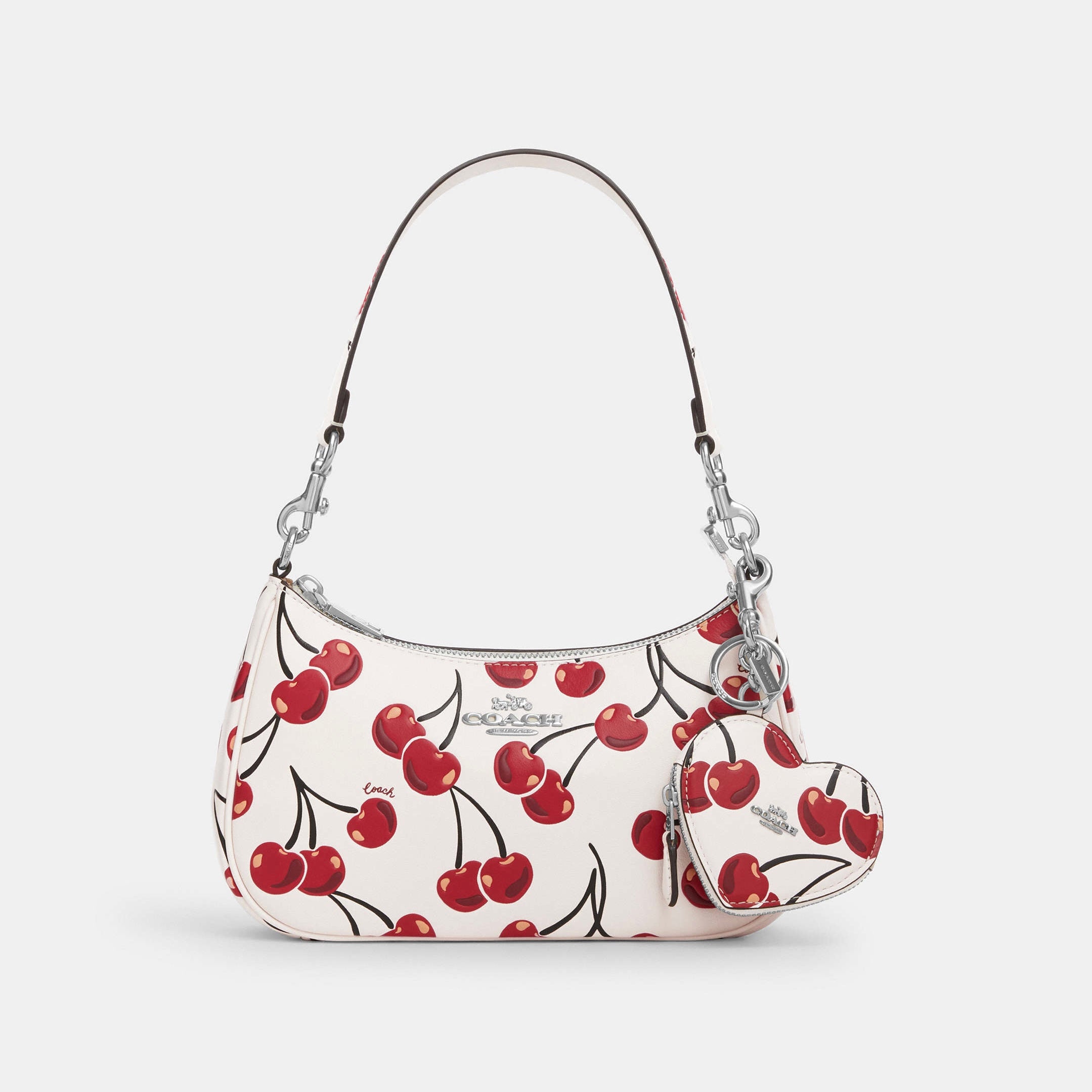 Coach Charm Heart Coin Pouch Print Cherry  *bajo pedido*