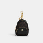 Coach Llavero Mini Court Mochila Signature Canvas Café Oscuro *bajo pedido*