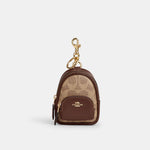 Coach Llavero Mini Court Mochila Signature Canvas Café Tan *bajo pedido*